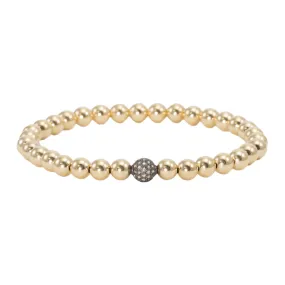 5mm Gold Filled Beads with Champagne Diamond Bead Bracelet