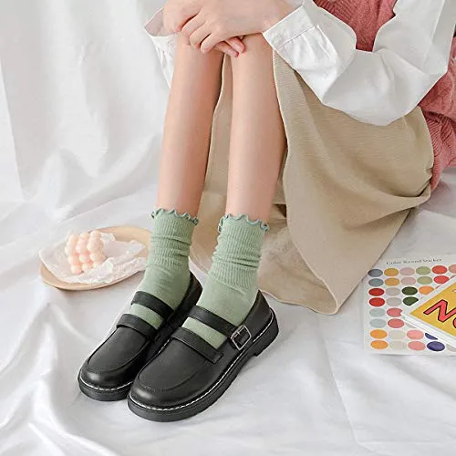 7 Pairs, Super Soft Fashion Knit Cotton Socks for Women, Mixed Colors