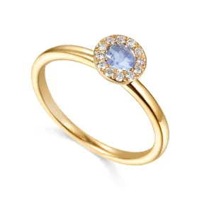 A&S Birthstone Collection 9ct Yellow Gold Moonstone And Diamond June Birthstone Ring
