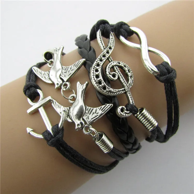 Anchor Dove Eight Wax String Fashion Bracelets