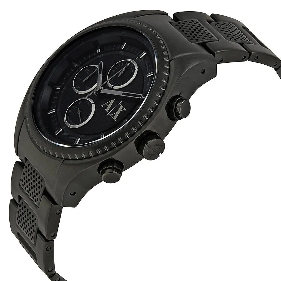 Armani Exchange Chronograph Black Dial Black Ion-plated Men's Watch AX1605