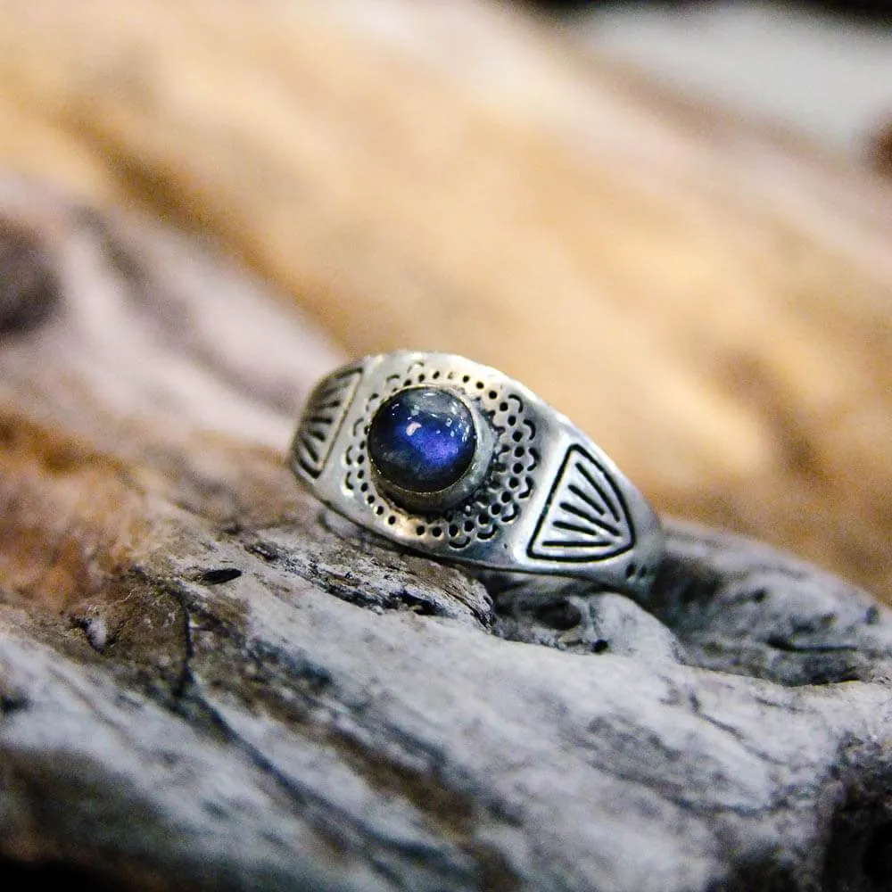 Aztec Silver Plated Ring