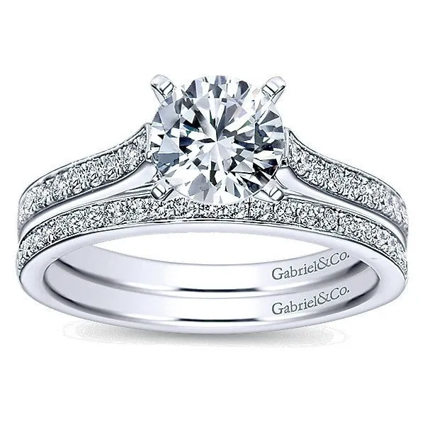 Bead Set  Diamond Wedding Band .17 Cttw 14K White Gold 190B