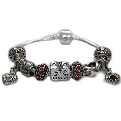 Best Friends Sisters Charm Bracelet 8.0"