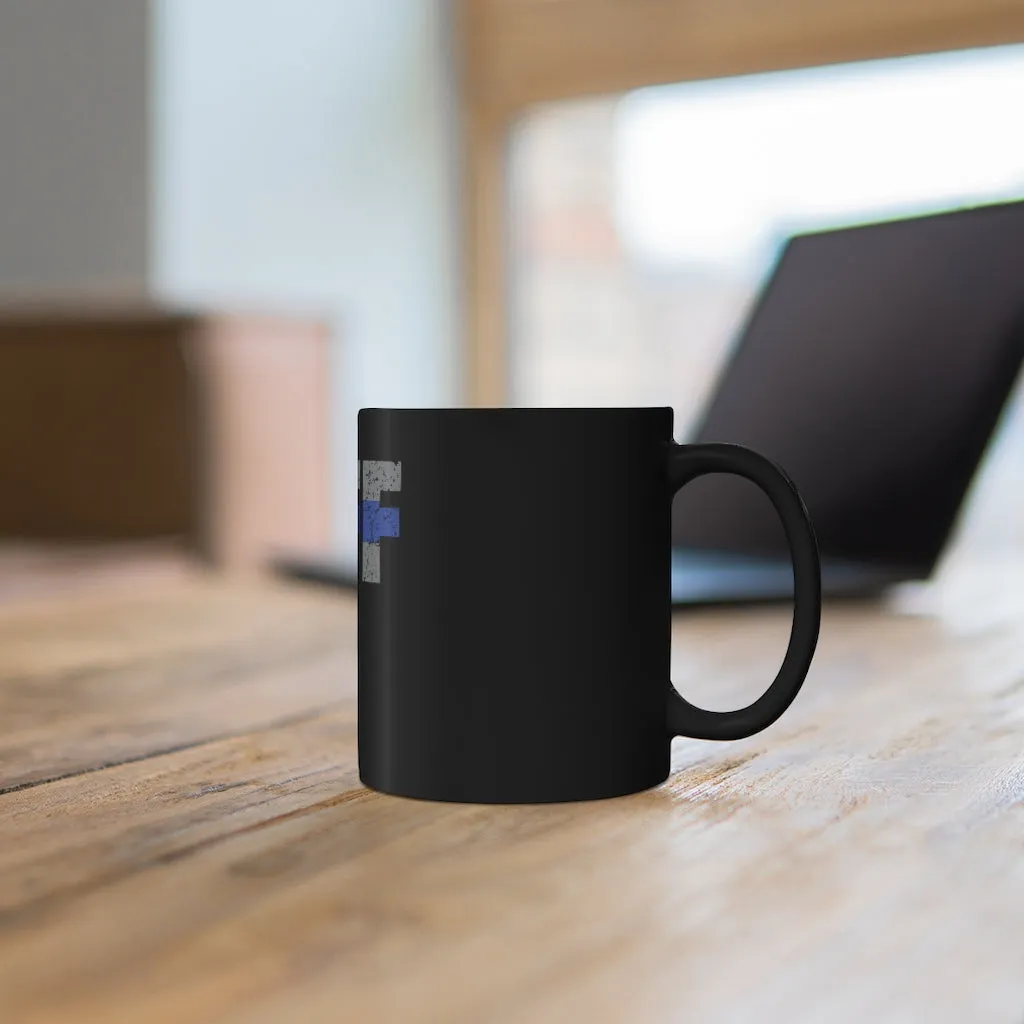 Black mug 11oz - Sheriff Blue Line / Cuffs