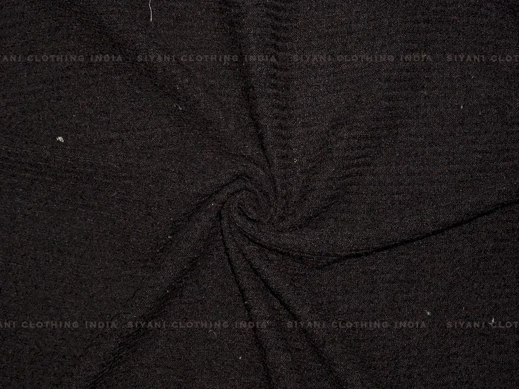 Black Woven Wool Fabric