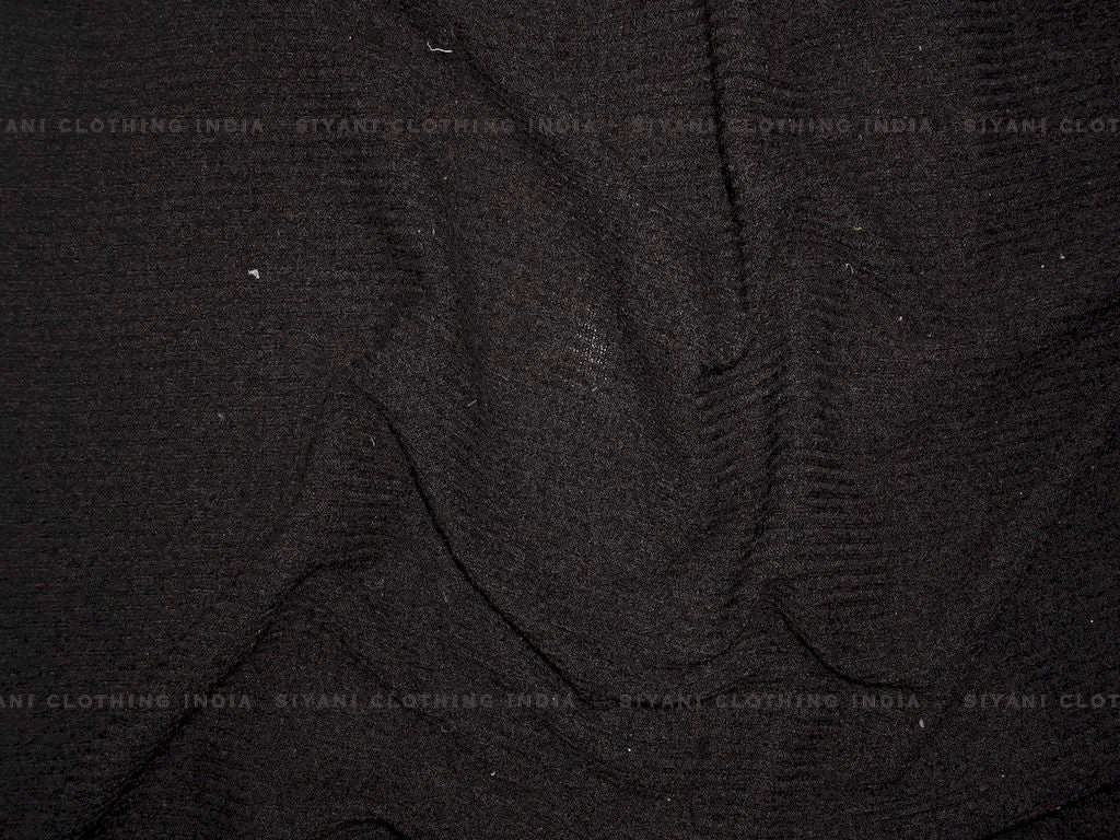 Black Woven Wool Fabric