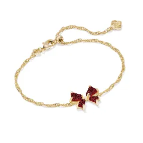 Blair Bow Small Chain Bracelet - Gold/Bright Red Drusy