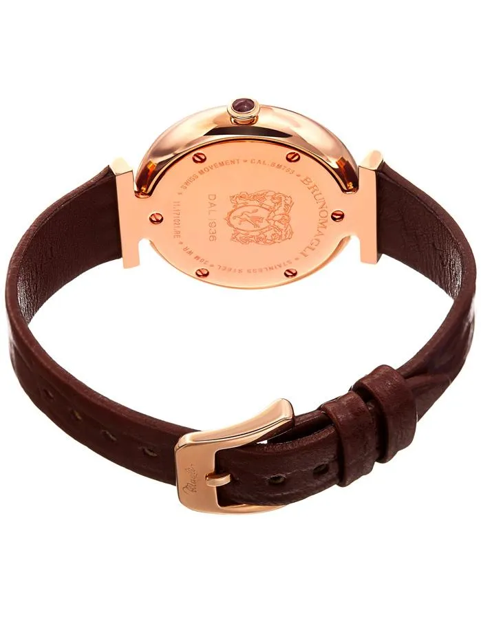 Bruno Magli Womens Miranda Rose Gold-Tone Heritage - Mother of Pearl - Brown