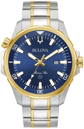Bulova Marine Star Men's Blue Dial Watch 98B384