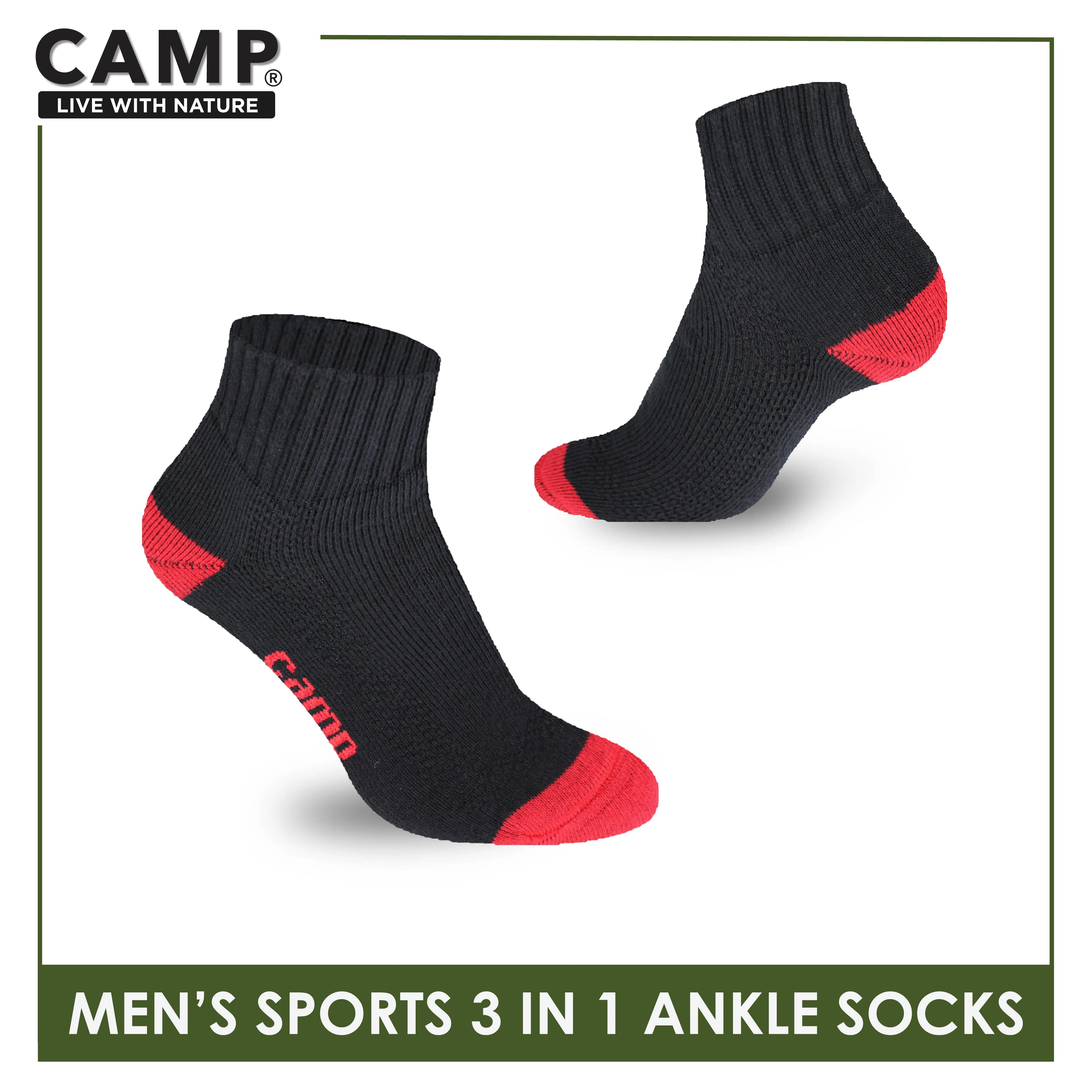 Camp Men's Cotton Thick Sports Ankle Socks 3 pairs in a pack CMS4