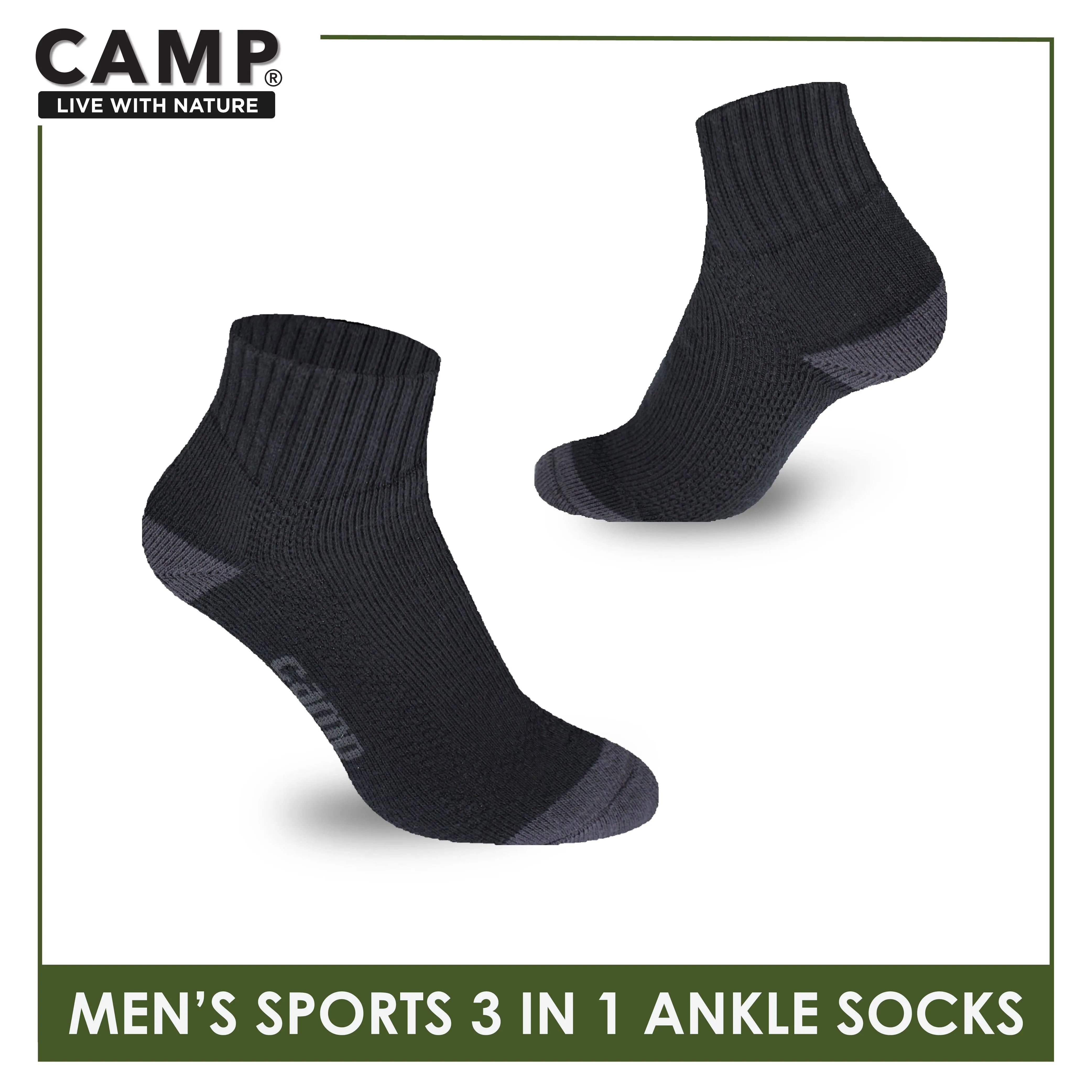 Camp Men's Cotton Thick Sports Ankle Socks 3 pairs in a pack CMS4
