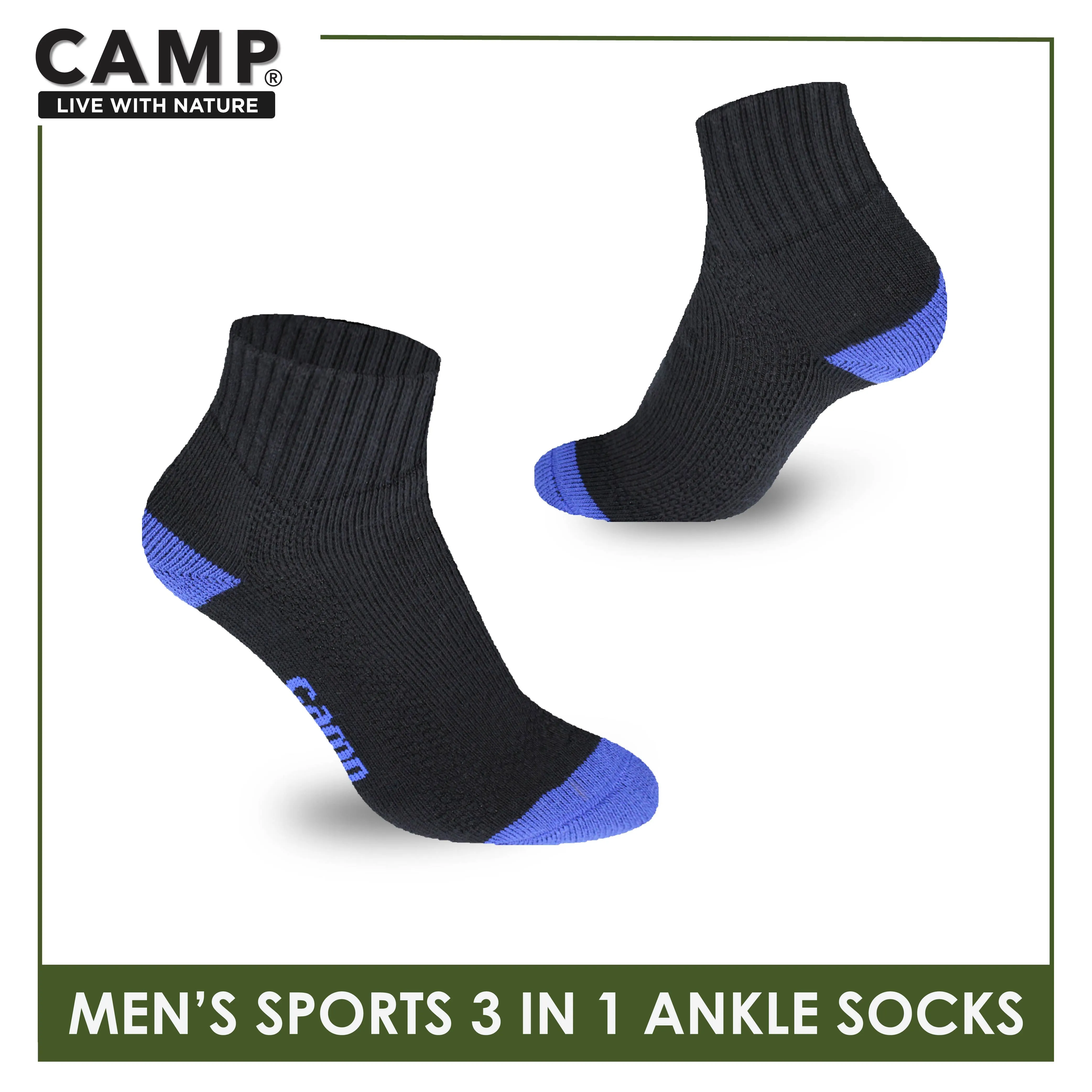 Camp Men's Cotton Thick Sports Ankle Socks 3 pairs in a pack CMS4