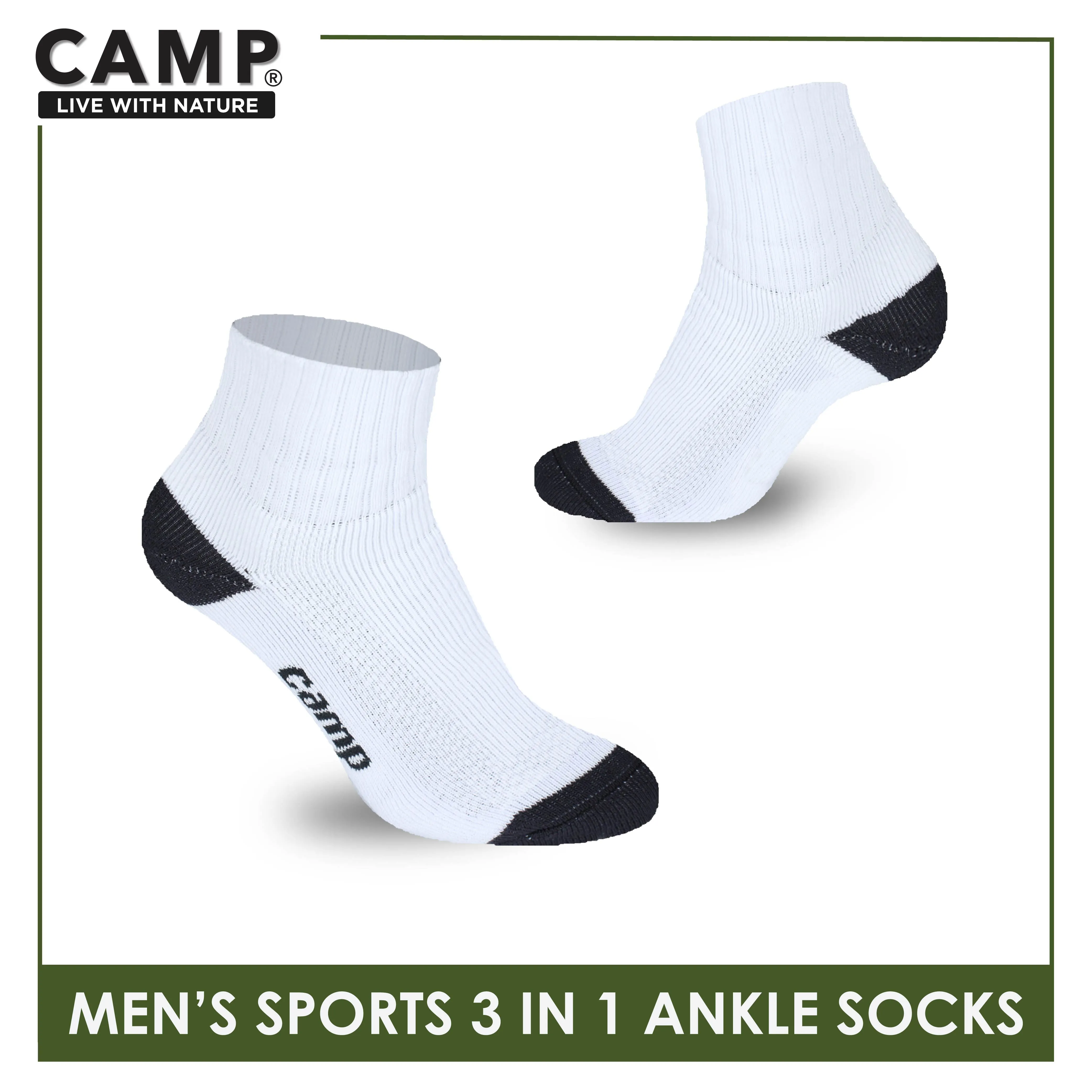 Camp Men's Cotton Thick Sports Ankle Socks 3 pairs in a pack CMS4