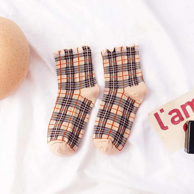 Casual Plaid Socks