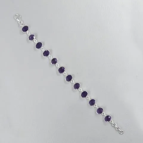 Checkerboard Cut Amethyst Bracelet