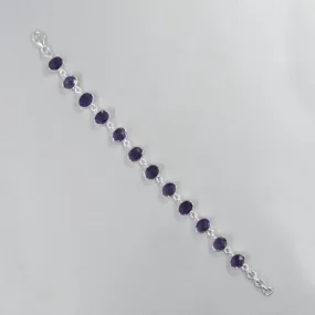 Checkerboard Cut Amethyst Bracelet