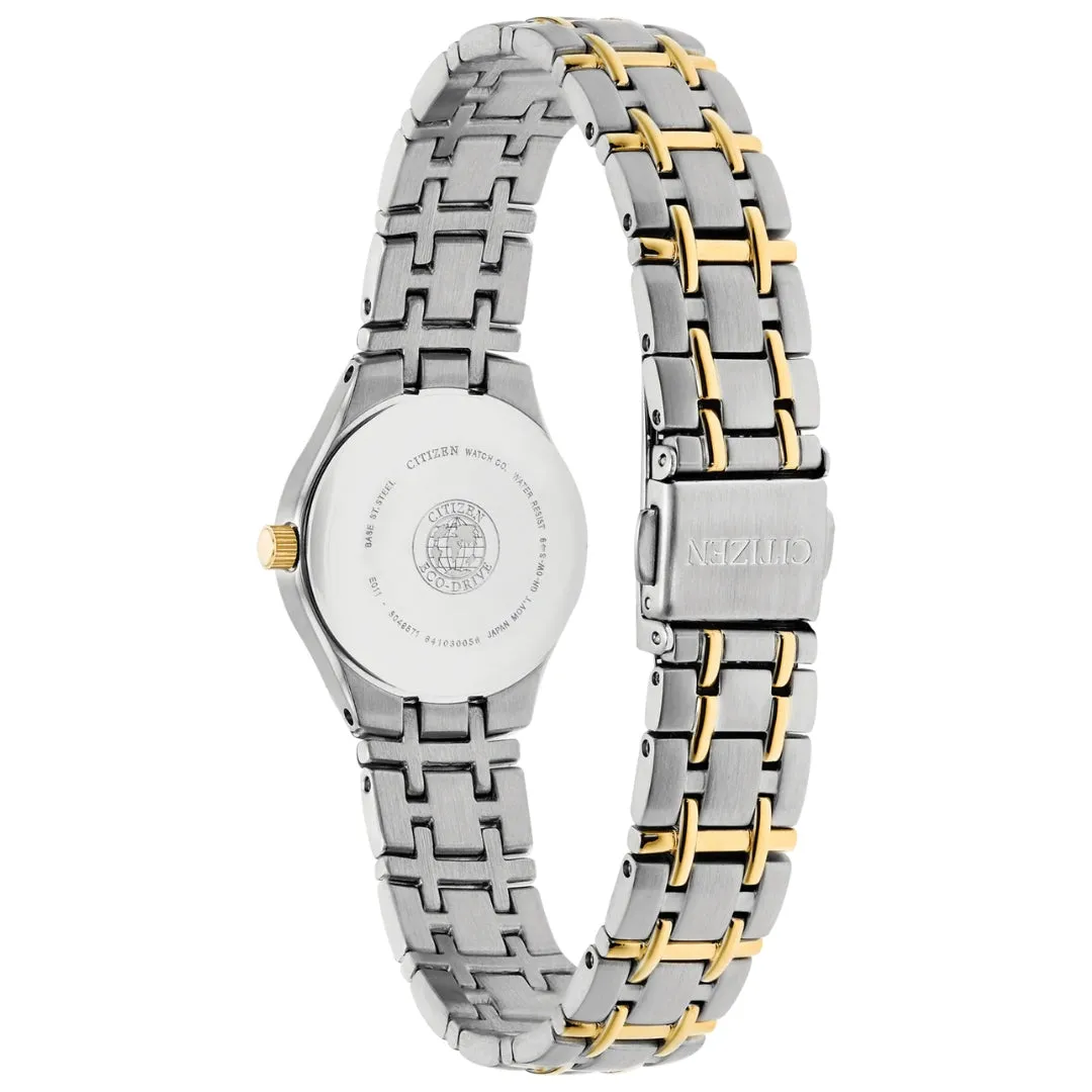 Corso Two-Tone Stainless Steel Bracelet with White Dial Watch by Citizen