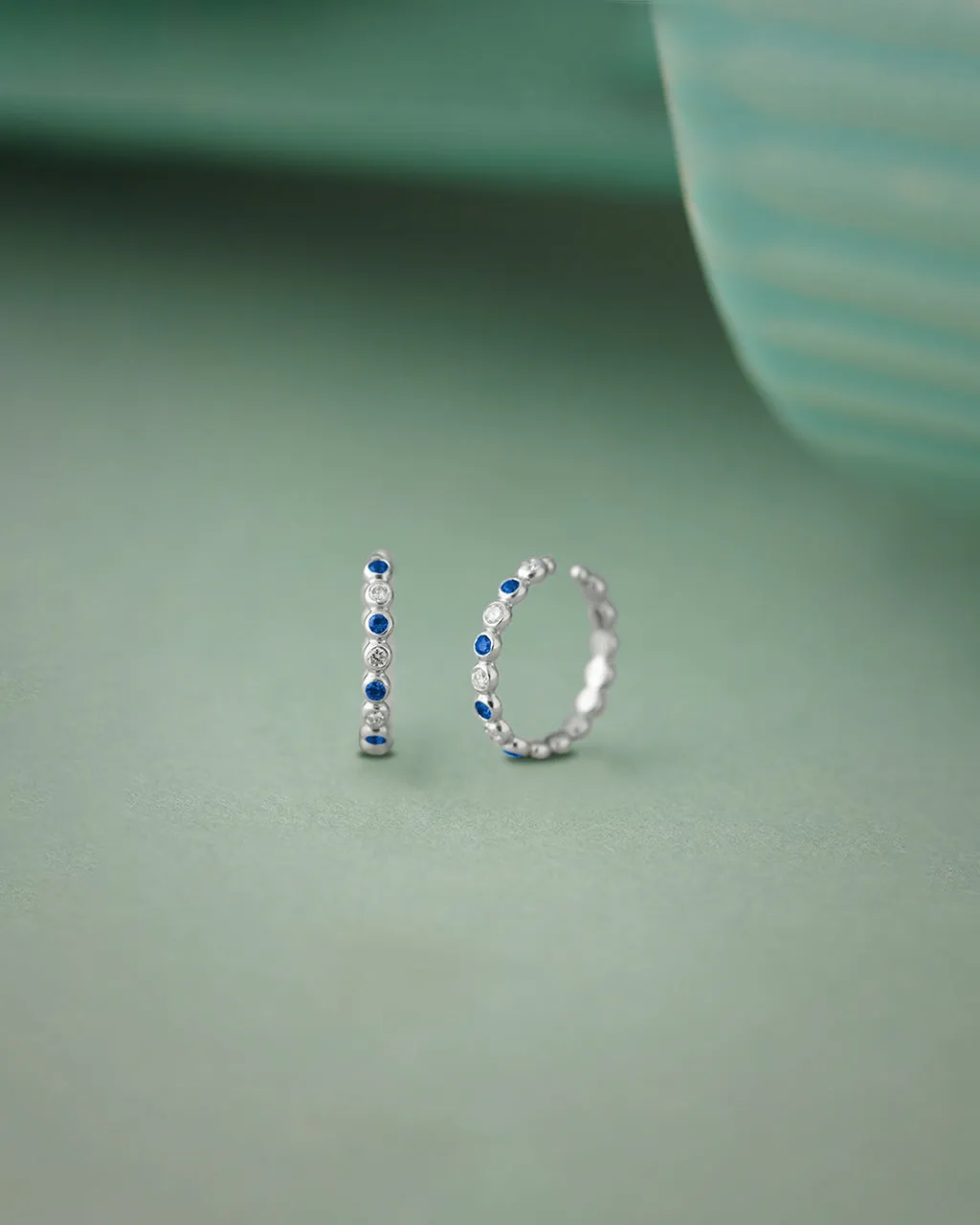 Created Sapphire Ear Cuffs