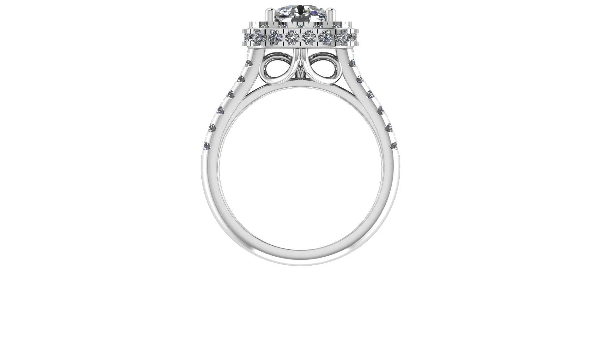 Cushion Diamond halo engagement Ring