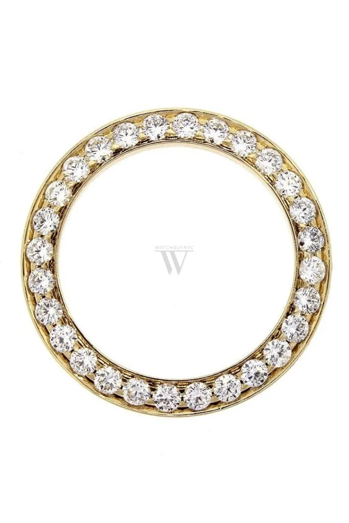 Custom Diamond Bezel Rolex Datejust Mens 36mm 5.90ct Solid 14K Yellow Gold