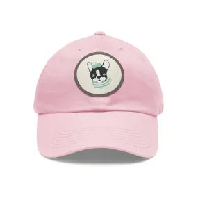 Dad Hat with Leather Patch (Round)
