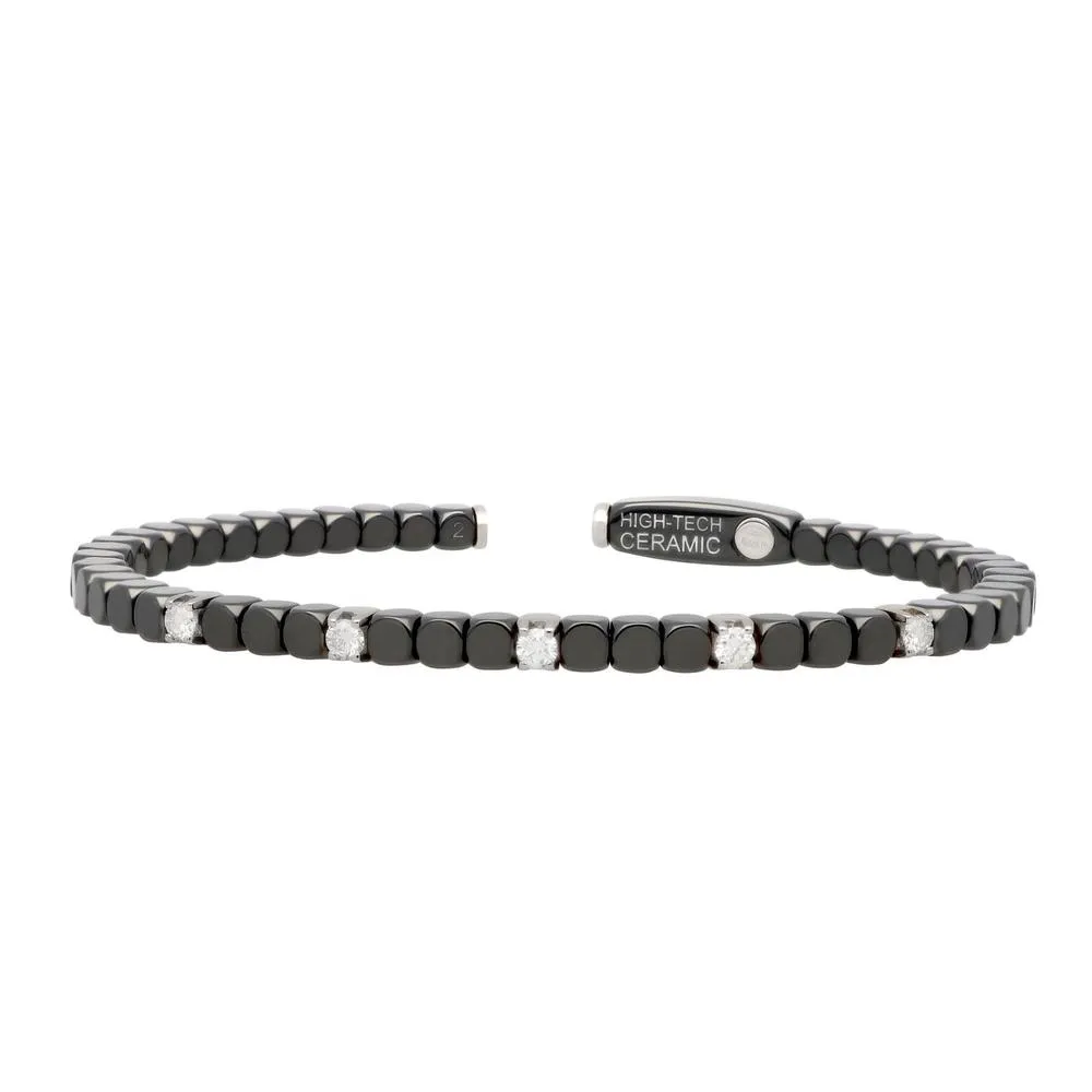 Dado Ceramic Bangle with 5 Diamonds by Roberto Demeglio