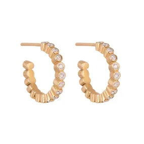 Diamond creoles in 14 kt gold big