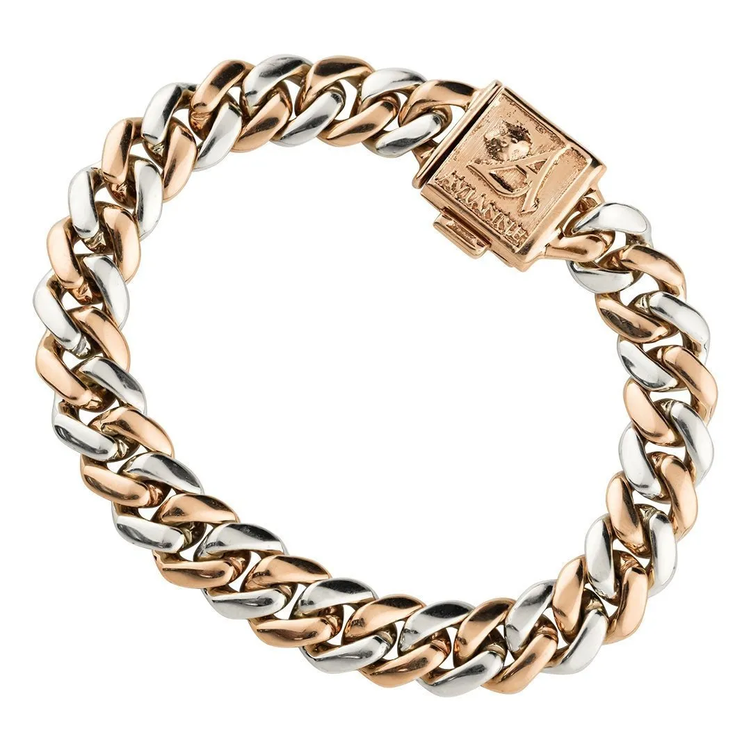 Diamond Cuban Link Bracelet Two Tone Gold 5.50 Ctw