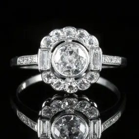 Diamond Engagement Cluster Ring 18Ct White Gold 1.60Ct Diamond