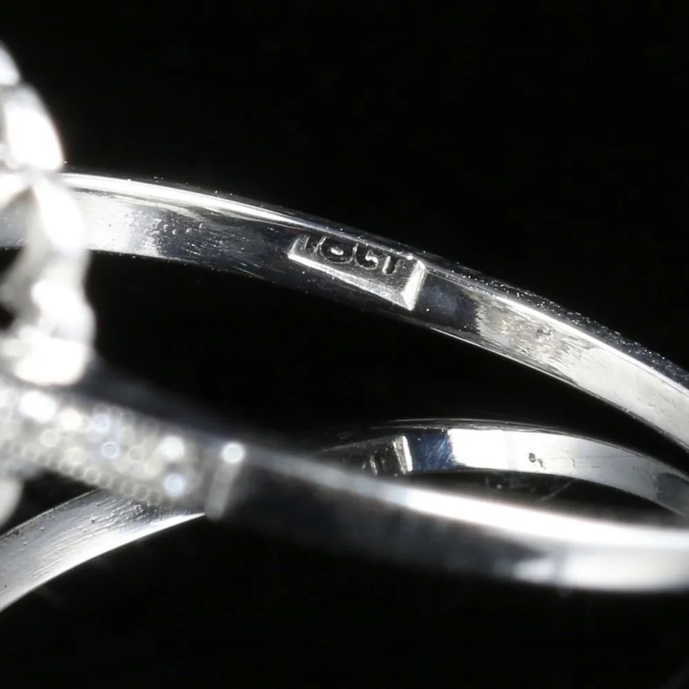 Diamond Engagement Cluster Ring 18Ct White Gold 1.60Ct Diamond