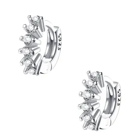 Diamond Fan Helix Earrings Sterling Silver