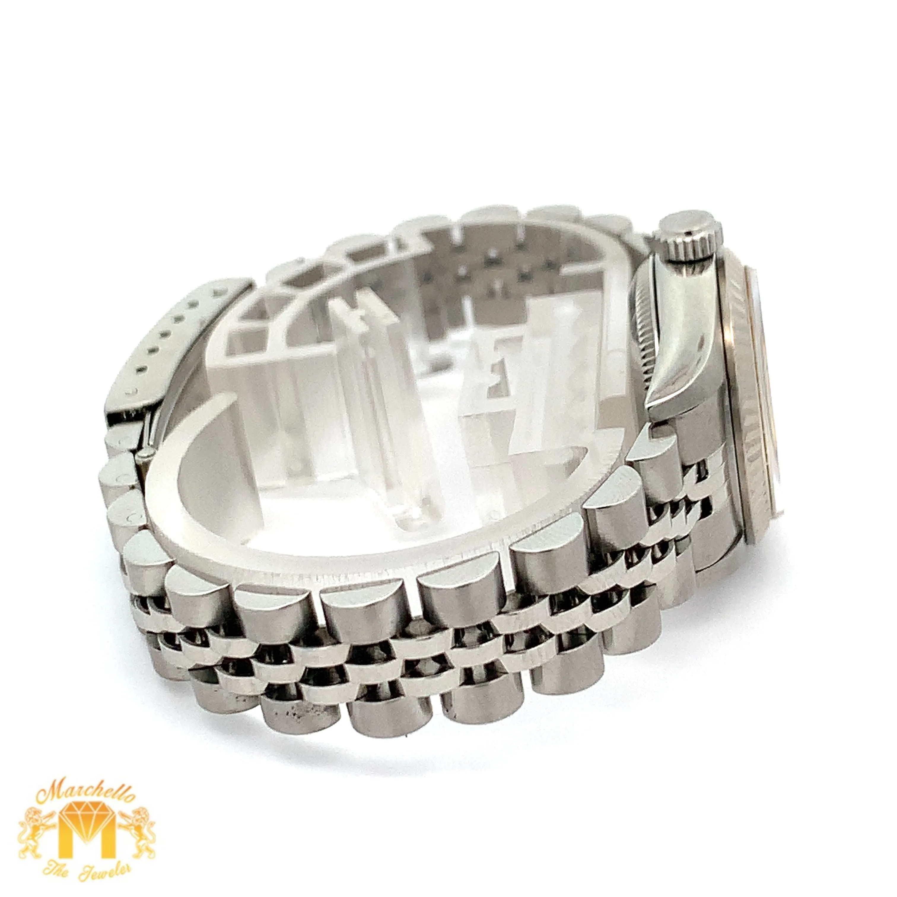 Factory 24mm Ladies` Rolex Watch with Stainless Steel Jubilee Bracelet (Rolex papers)
