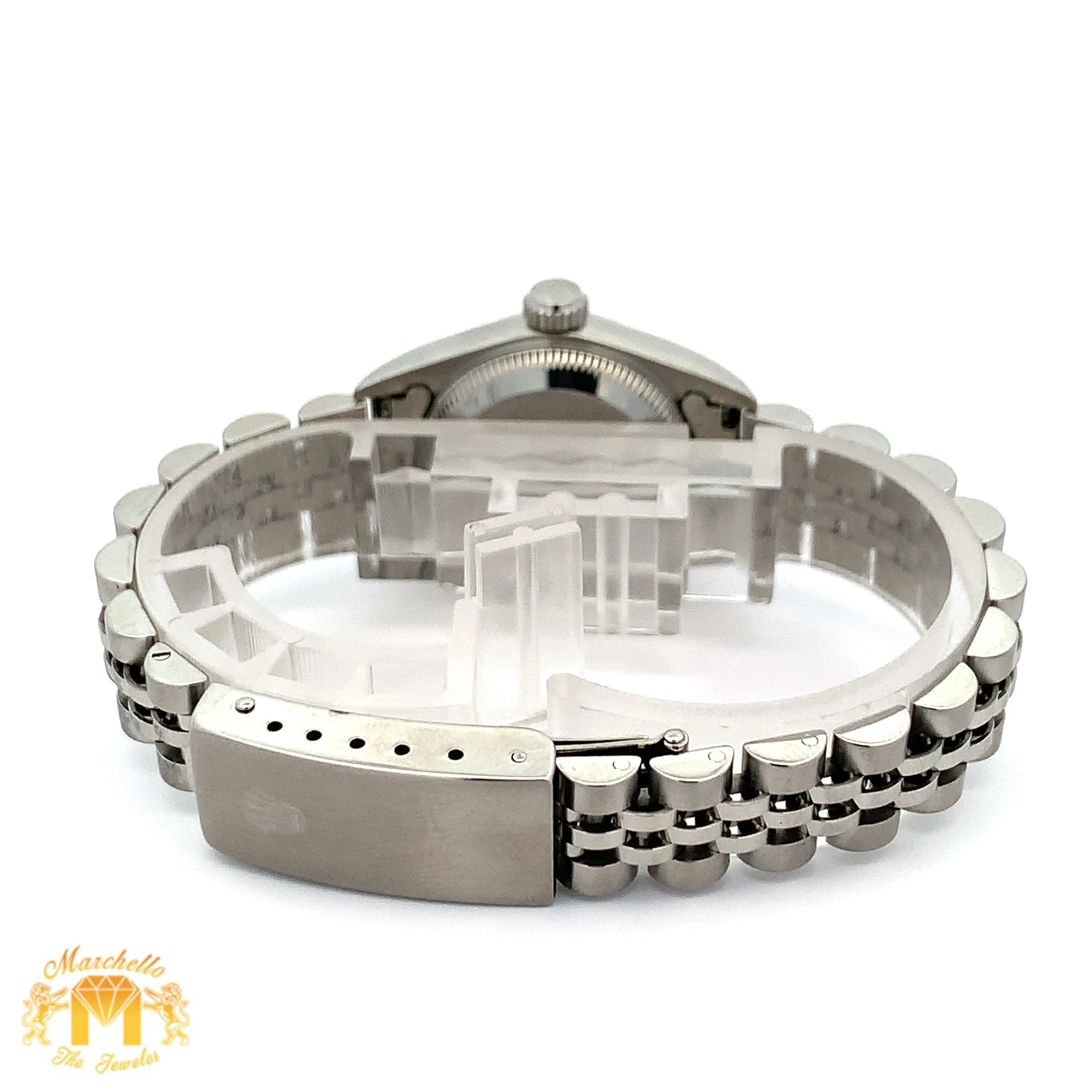 Factory 24mm Ladies` Rolex Watch with Stainless Steel Jubilee Bracelet (Rolex papers)