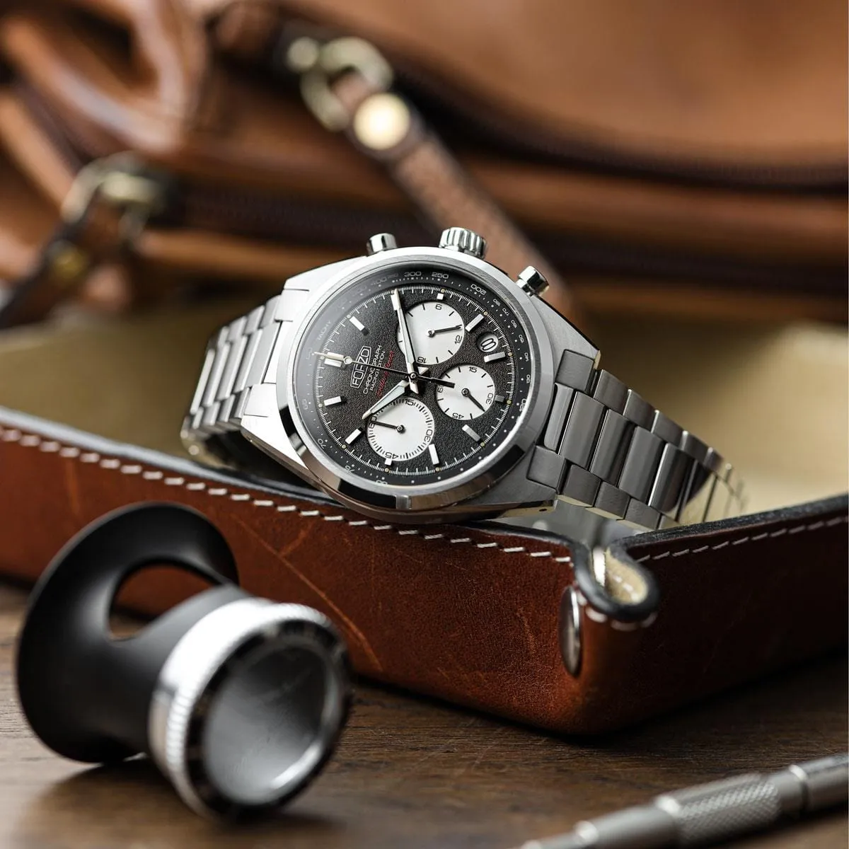 FORZO G2 EnduraTimer Chronograph Watch - Reverse Panda Dial - LIKE NEW