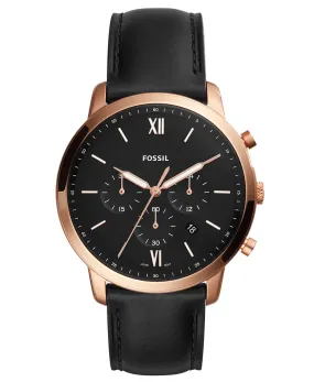 Fossil FS5381 Neutra Chronograph Black Leather Strap Watch 44mm Men Watches Lexor Miami