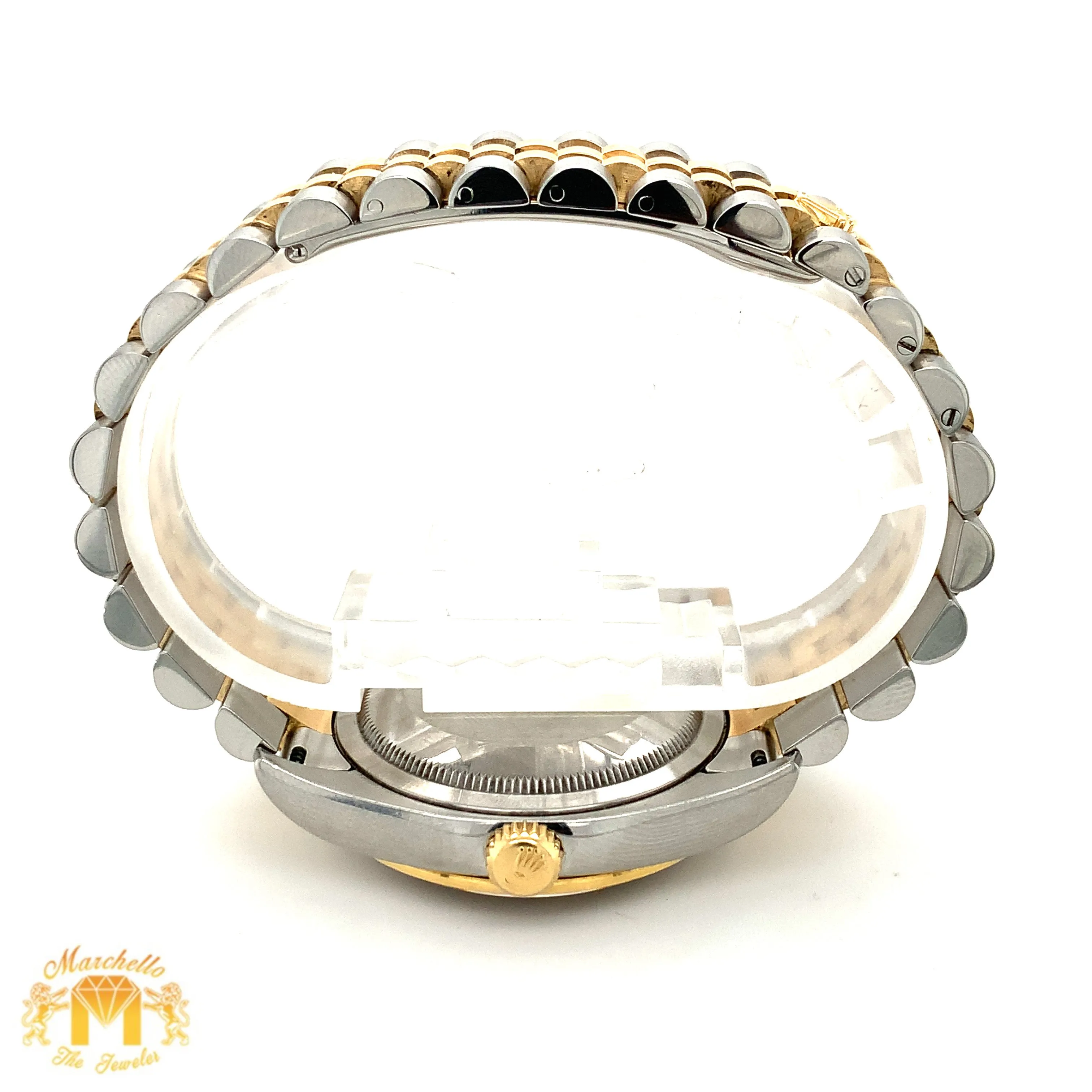 Full factory 36 mm Diamond Rolex watch with Two-tone Jubilee Band