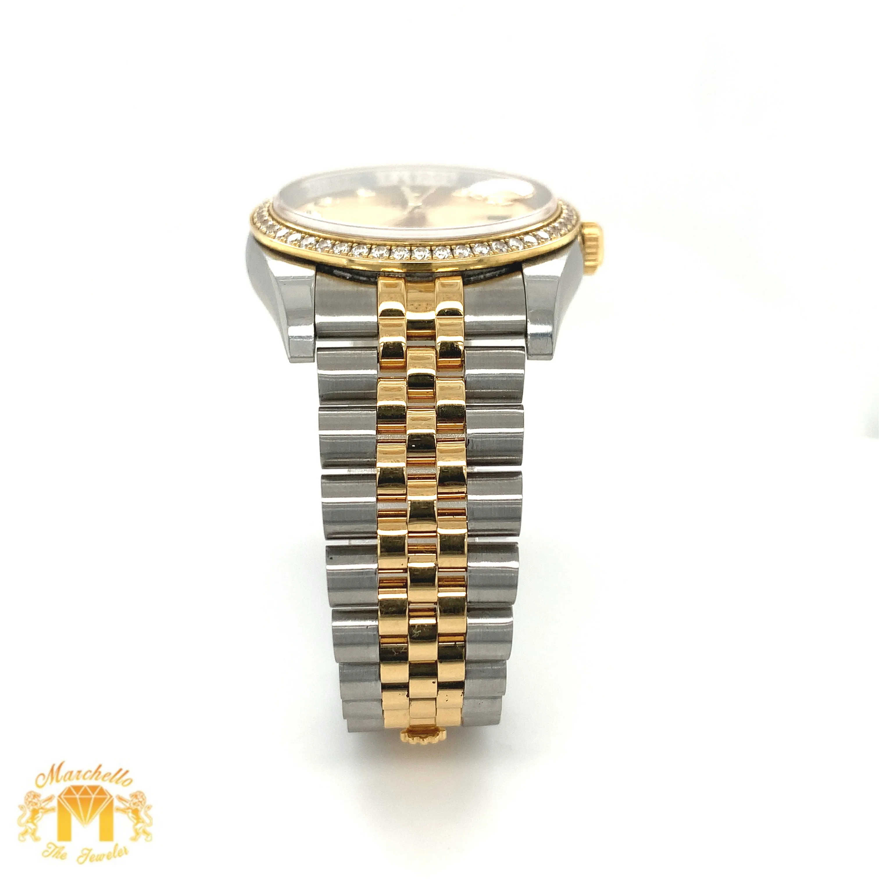 Full factory 36 mm Diamond Rolex watch with Two-tone Jubilee Band
