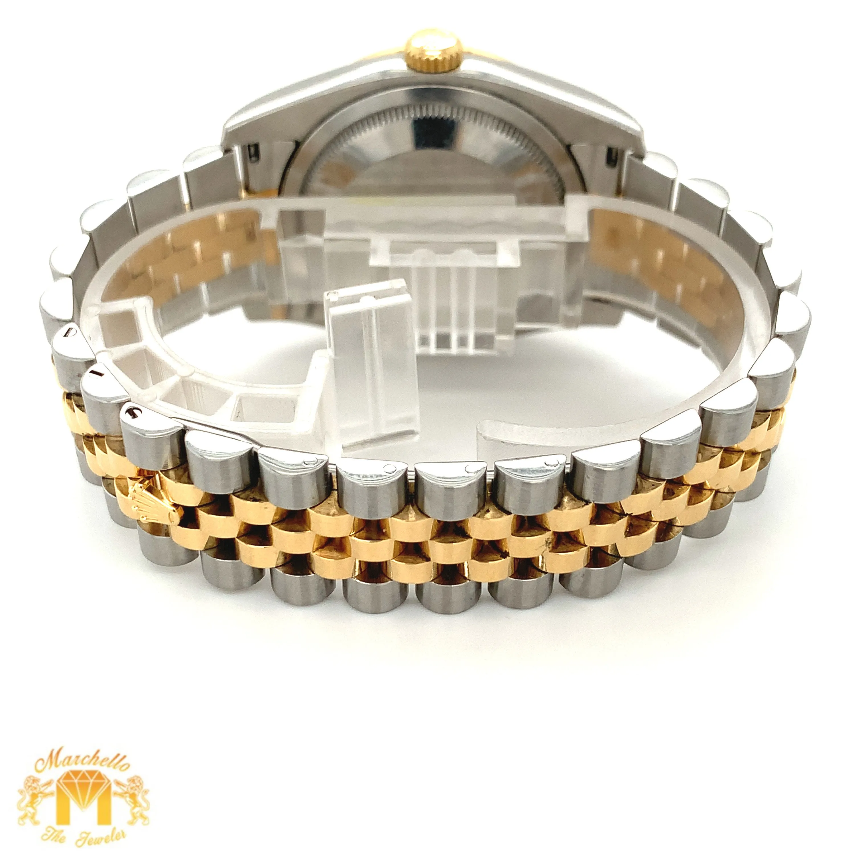 Full factory 36 mm Diamond Rolex watch with Two-tone Jubilee Band