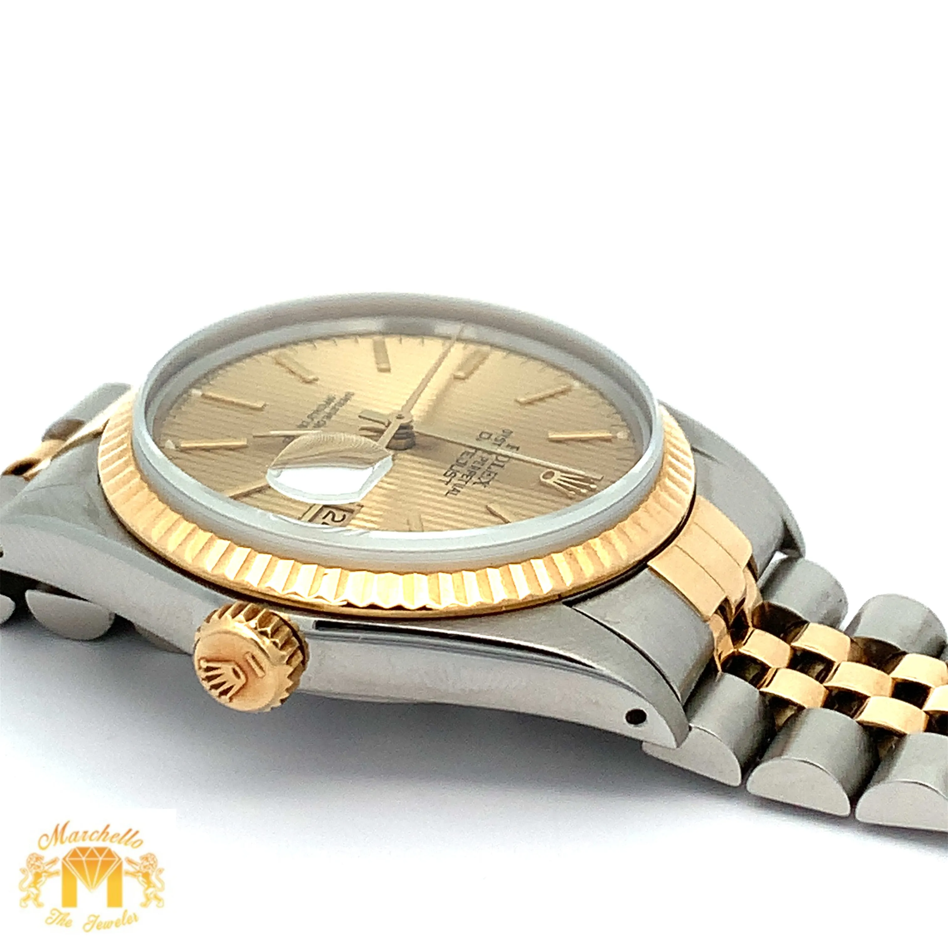 Full Factory 36mm Rolex Watch with Two-tone Jubilee Bracelet (tuxedo dial, quick set)(Rolex papers)