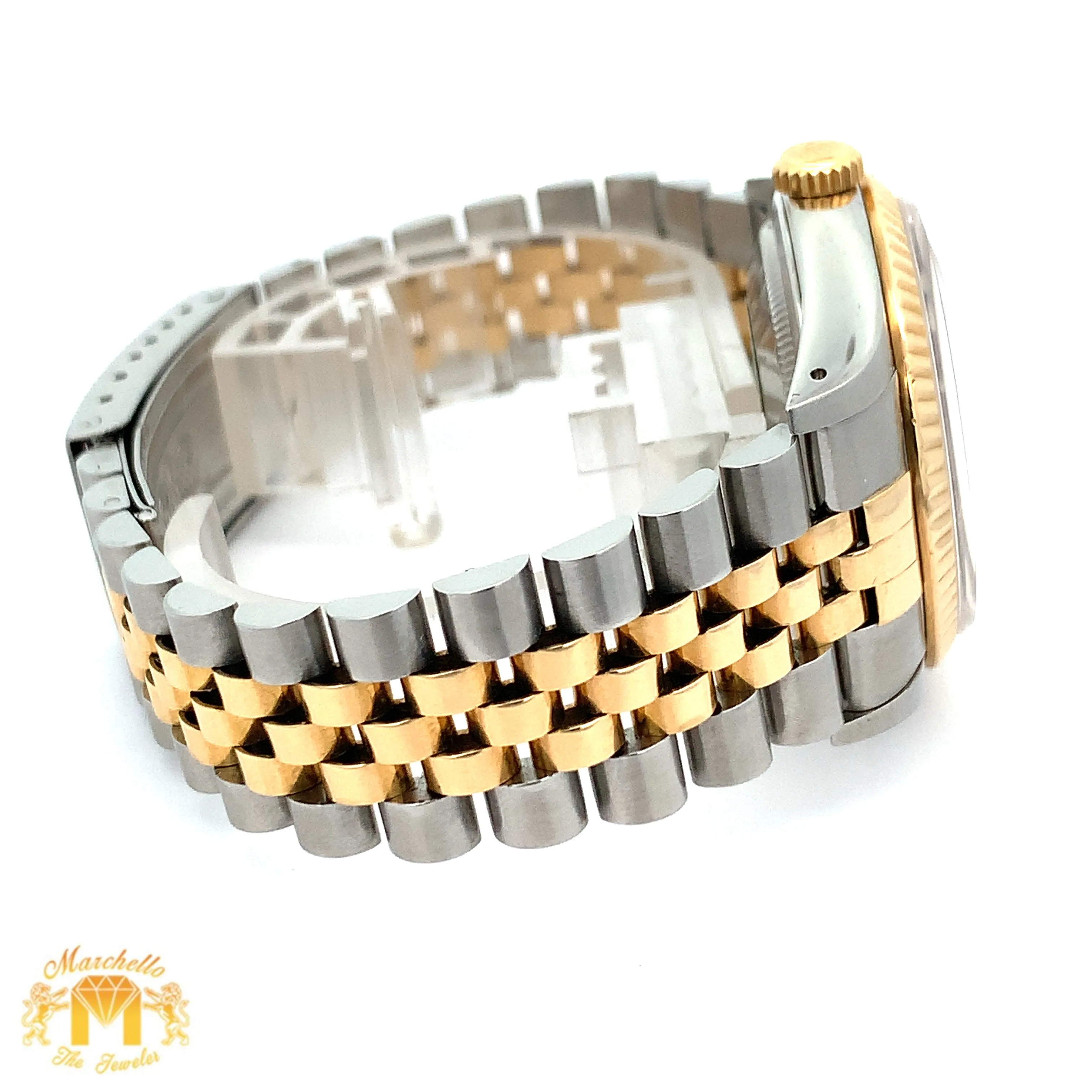 Full Factory Chocolate 36mm Rolex Watch with Two-tone Jubilee Bracelet (chocolate dial, quick-set)