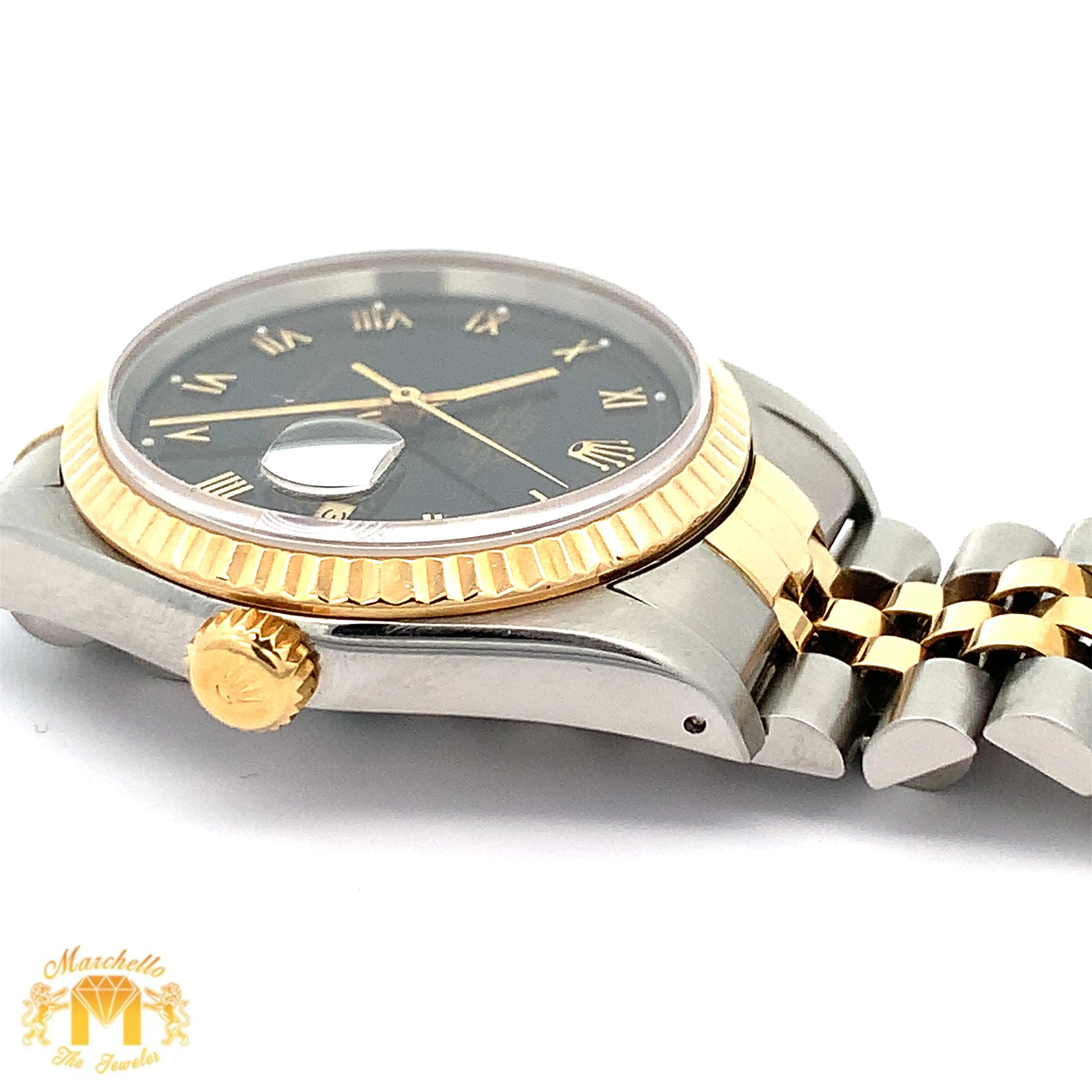 Full Factory Chocolate 36mm Rolex Watch with Two-tone Jubilee Bracelet (chocolate dial, quick-set)