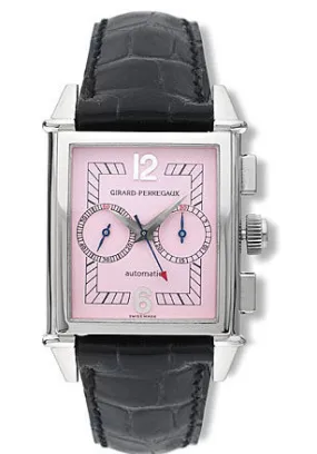 Girard Perregaux Vintage 1945 18kt White Gold Black Leather Men's Watch 25990-0-53-9159