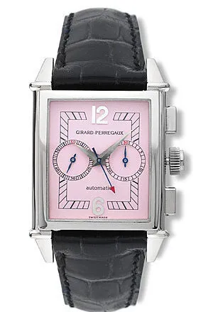 Girard Perregaux Vintage 1945 18kt White Gold Black Leather Men's Watch 25990-0-53-9159
