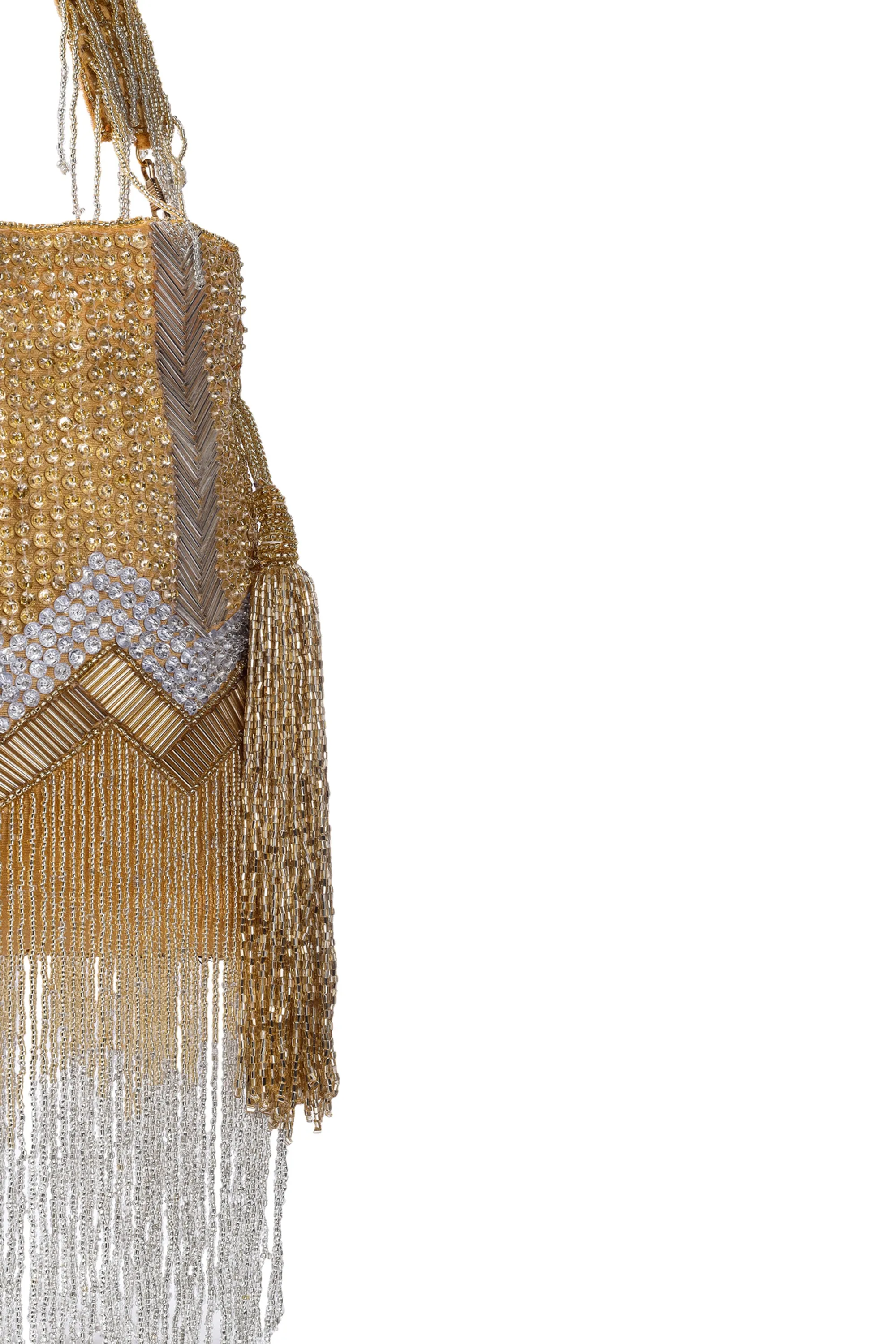 Glitzy Diva Tassel Hand-embroidered Potli   - Rent