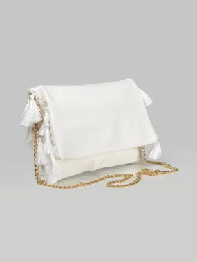 Glossy Tassel Clutch