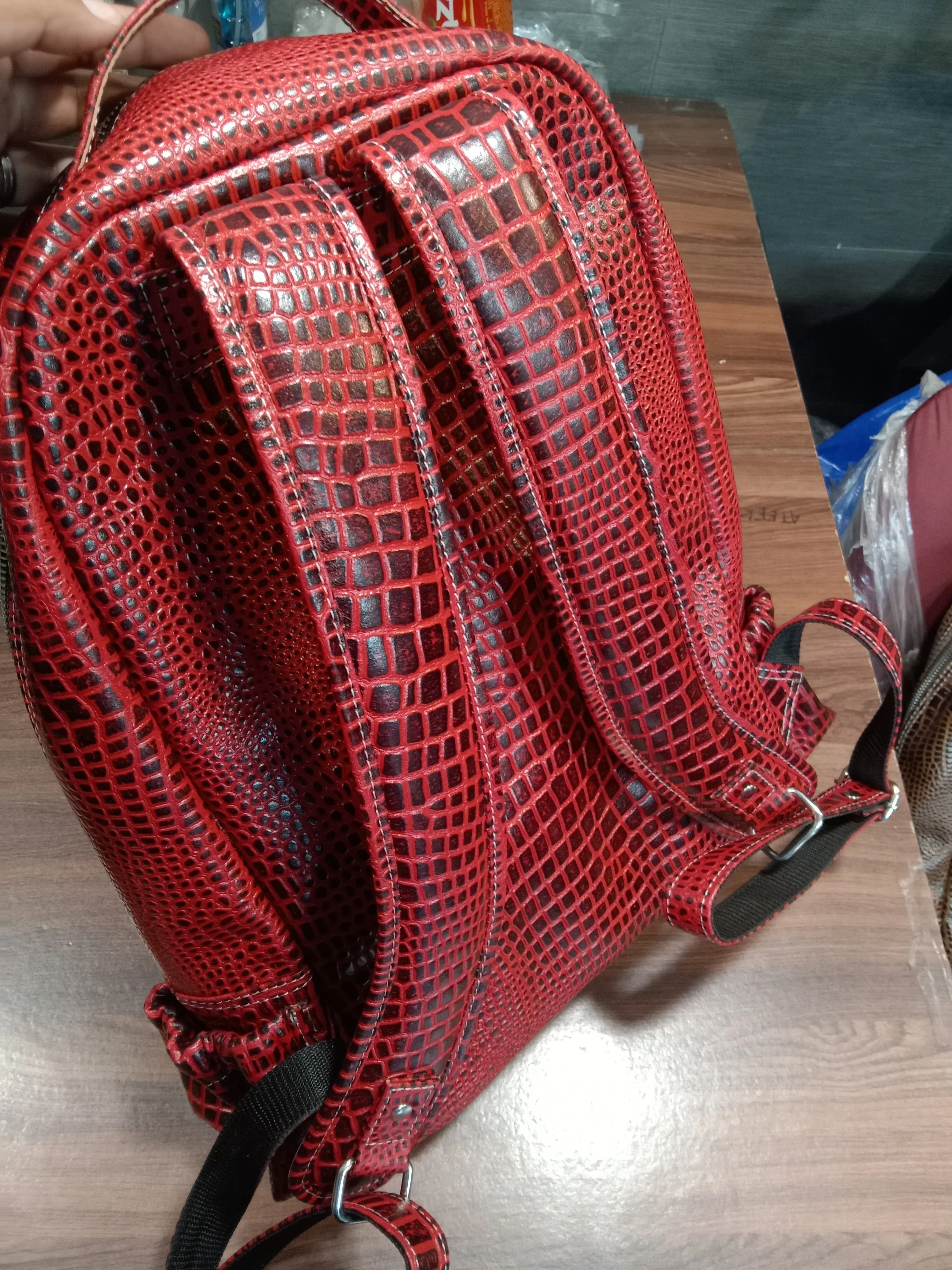 Gogt Premium Pure Leather Backpack Bags Red for Men and Women