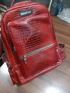 Gogt Premium Pure Leather Backpack Bags Red for Men and Women