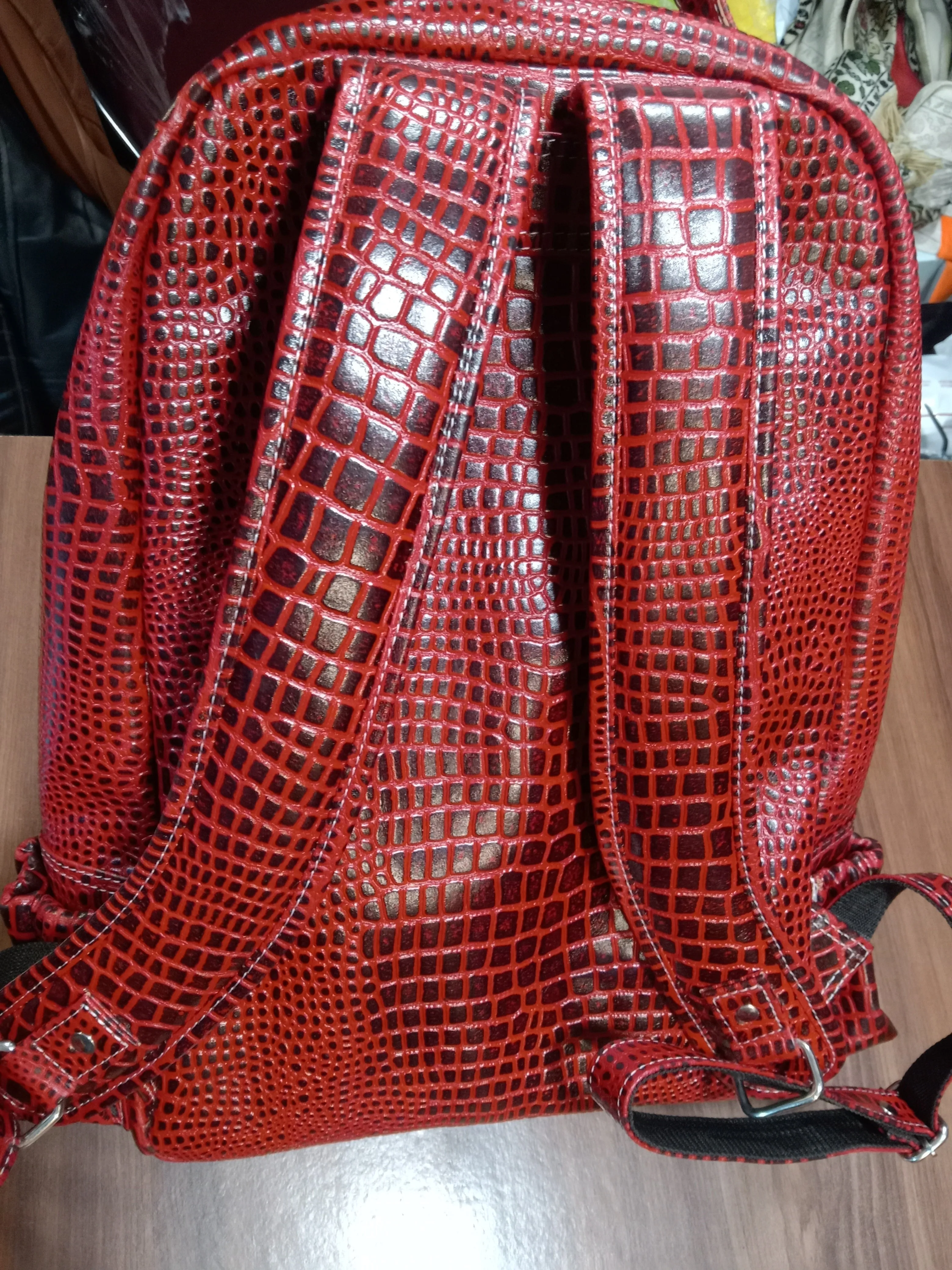 Gogt Premium Pure Leather Backpack Bags Red for Men and Women