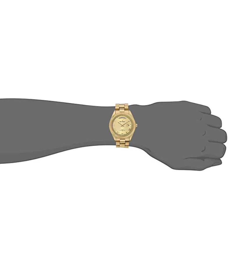 Gold Color Presidential Day Datejust Watch Quartz Roman Numeral Big Face Fluted Bezel Luxury Gift